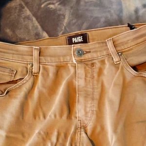 Gently worn Paige khaki colored jeans